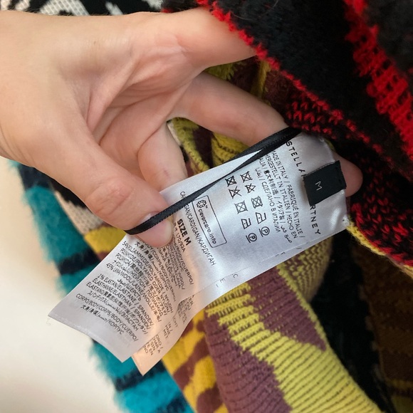 EUC STELLA MCCARTNEY + Ed Curtis patchwork jacquard-knit wool cardigan M - Picture 10 of 11